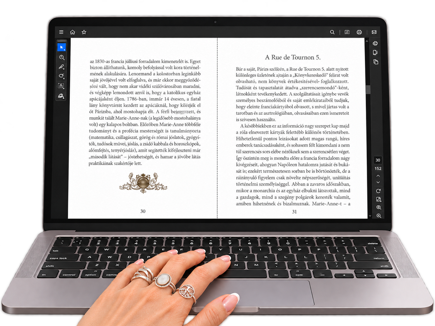 A lengyel feleség PDF önismereti könyv laptopon Lenormand kártyákkal